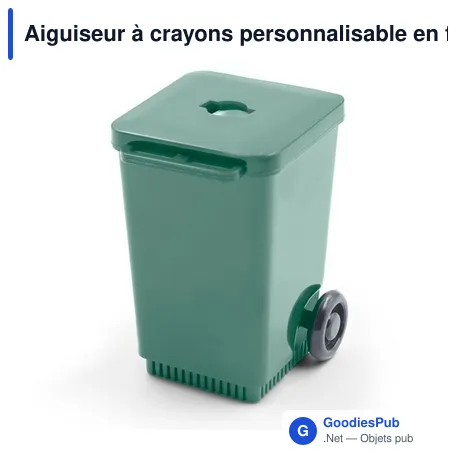Aiguiseur à crayons personnalisable en forme de poubelle - Ciraavec logo