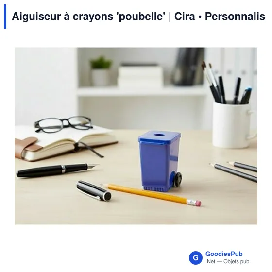 Aiguiseur à crayons personnalisable en forme de poubelle - Ciraavec logo - Image 11