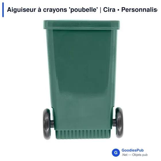 Aiguiseur à crayons personnalisable en forme de poubelle - Ciraavec logo - Image 4