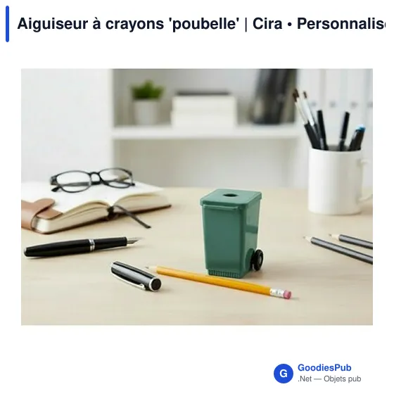 Aiguiseur à crayons personnalisable en forme de poubelle - Ciraavec logo - Image 5