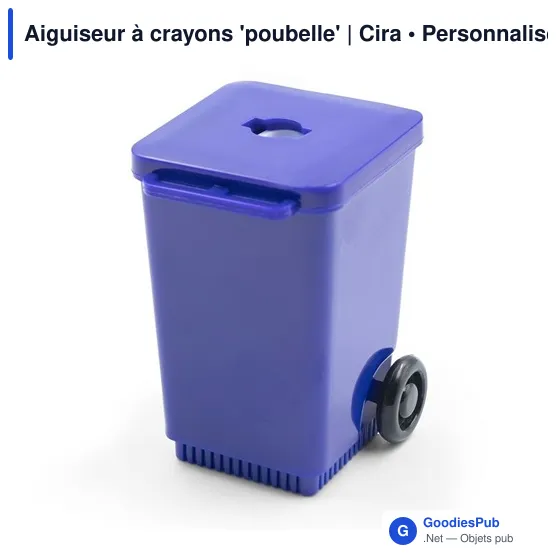 Aiguiseur à crayons personnalisable en forme de poubelle - Ciraavec logo - Image 7