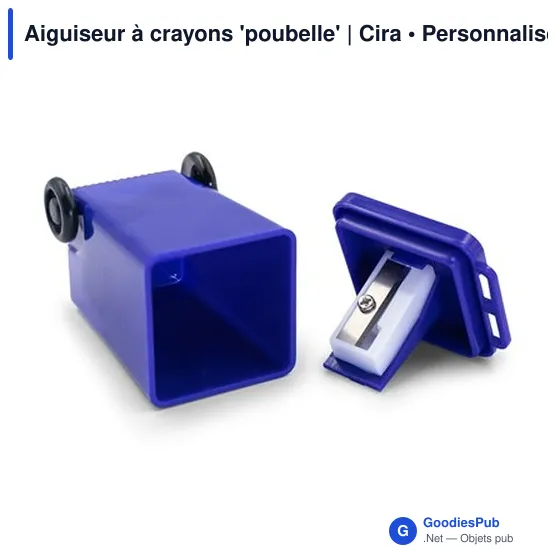 Aiguiseur à crayons personnalisable en forme de poubelle - Ciraavec logo - Image 8