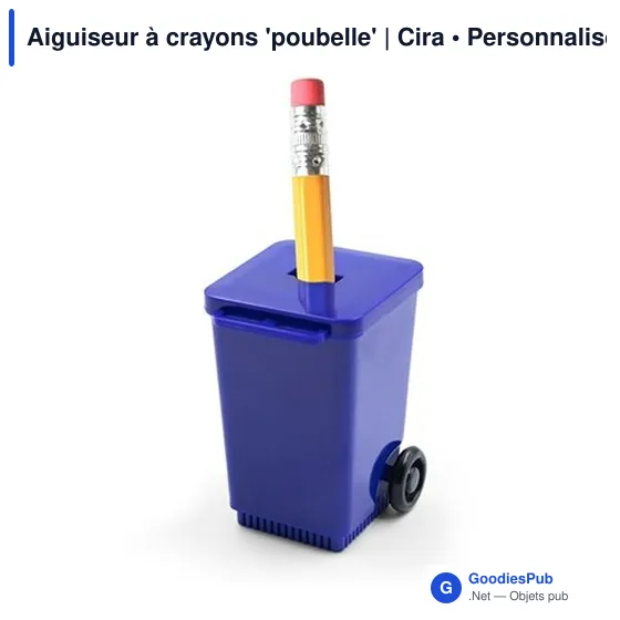 Aiguiseur à crayons personnalisable en forme de poubelle - Ciraavec logo - Image 9