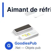 Aimant de réfrigérateur rectangulaire personnalisable avec logo - Noir ou blanc - Miniature 1