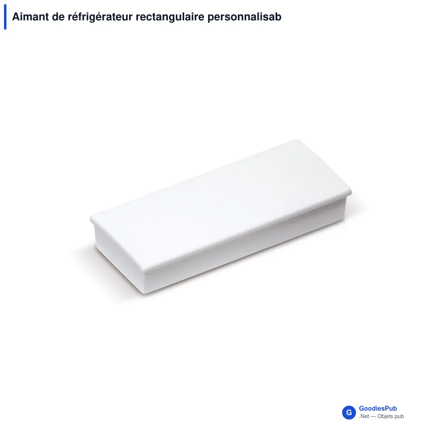 Aimant de réfrigérateur rectangulaire personnalisable avec logo - Noir ou blanc - Image 2