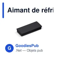 Aimant de réfrigérateur rectangulaire personnalisable avec logo - Noir ou blanc - Miniature 3