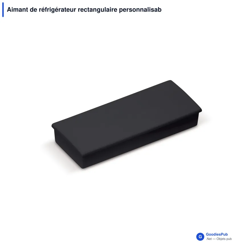 Aimant de réfrigérateur rectangulaire personnalisable avec logo - Noir ou blanc - Image 3