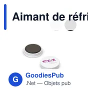 Aimant de réfrigérateur rond personnalisable Ø 30 mm avec logo - Noir ou blanc - Miniature 1