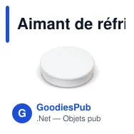Aimant de réfrigérateur rond personnalisable Ø 30 mm avec logo - Noir ou blanc - Miniature 3