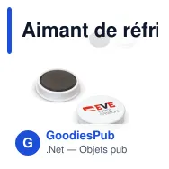 Aimant de réfrigérateur rond personnalisable Ø 36 mm avec logo - Noir ou blanc - Miniature 1