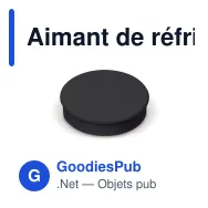 Aimant de réfrigérateur rond personnalisable Ø 36 mm avec logo - Noir ou blanc - Miniature 2