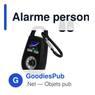 Alarme personnelle personnalisable lampe et porte-clés avec logo - R-ABS recyclé - Miniature 1