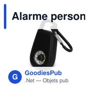 Alarme personnelle personnalisable lampe et porte-clés avec logo - R-ABS recyclé - Miniature 2