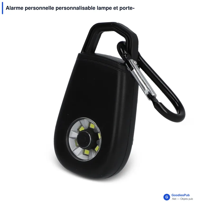 Alarme personnelle personnalisable lampe et porte-clés avec logo - R-ABS recyclé - Image 2