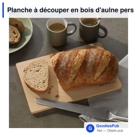 Planche à découper en bois d'aulne personnalisable avec logo