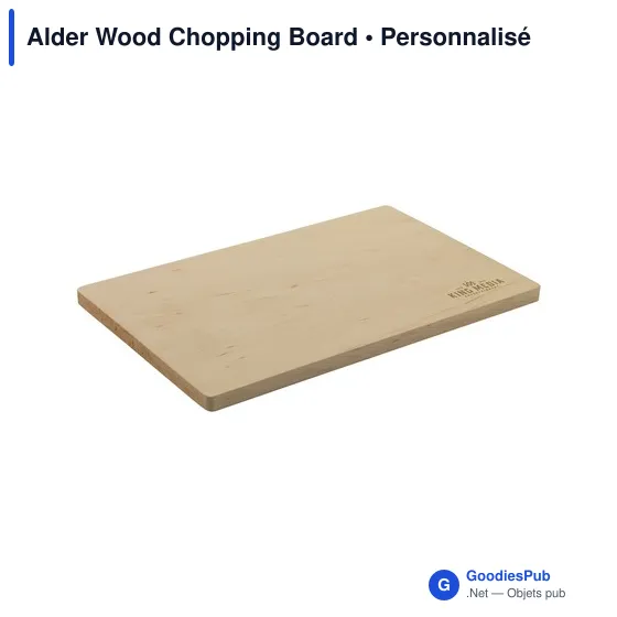 Planche à découper en bois d'aulne personnalisable avec logo - Image 2