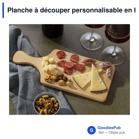 Planche à découper personnalisable en bois d'aulne avec logo