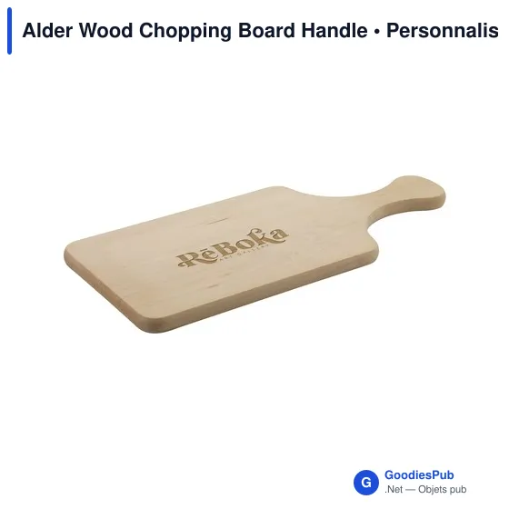 Planche à découper personnalisable en bois d'aulne avec logo - Image 2