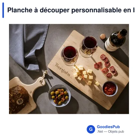 Planche à découper personnalisable en bois d'aulne avec logo
