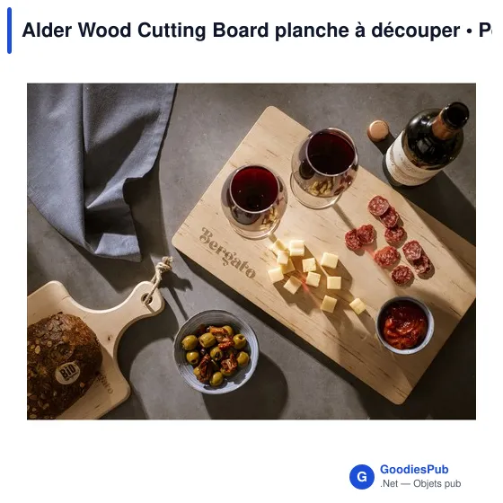Planche à découper personnalisable en bois d'aulne avec logo - Image 1