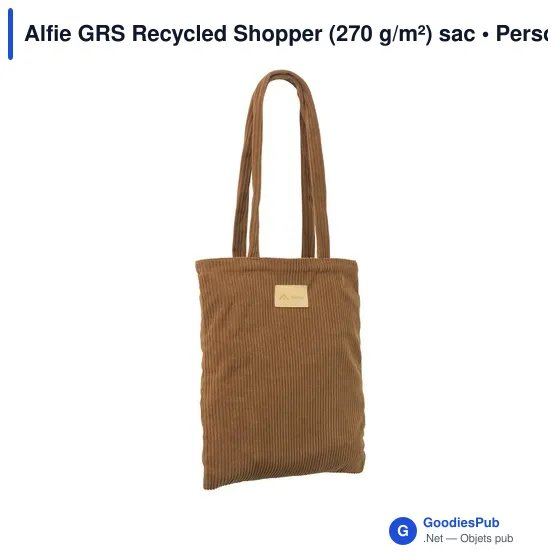 Sac cabas personnalisable Alfie GRS Recycled Shopper avec logo - Image 2