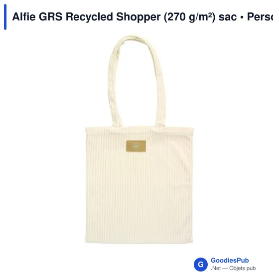 Sac cabas personnalisable Alfie GRS Recycled Shopper avec logo - Image 12