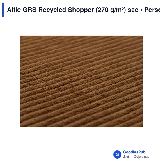 Sac cabas personnalisable Alfie GRS Recycled Shopper avec logo - Image 3