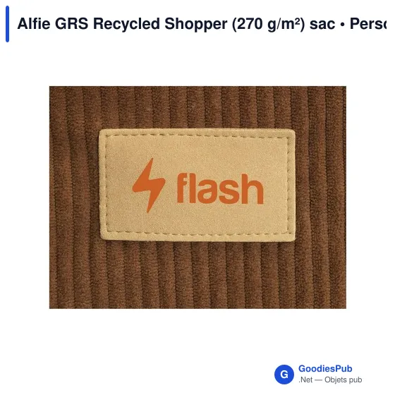 Sac cabas personnalisable Alfie GRS Recycled Shopper avec logo - Image 4
