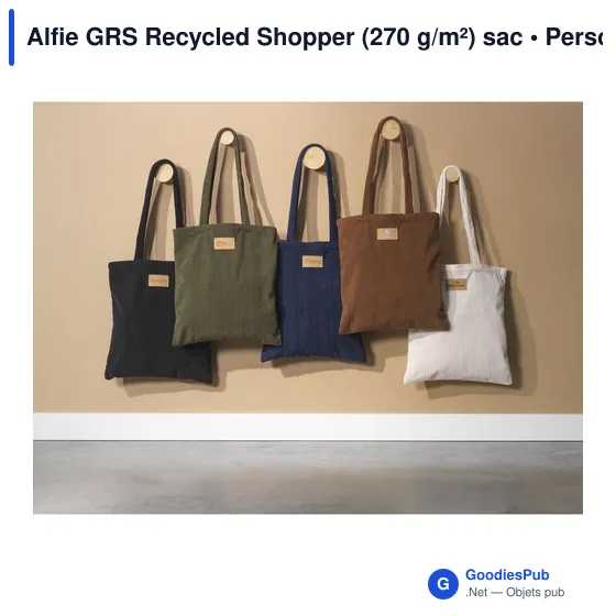 Sac cabas personnalisable Alfie GRS Recycled Shopper avec logo - Image 7