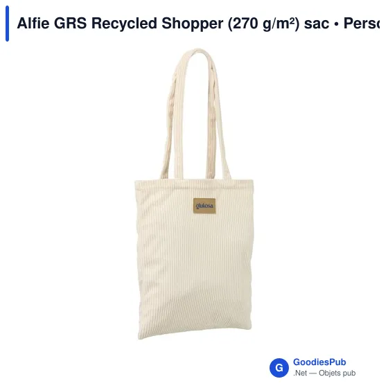 Sac cabas personnalisable Alfie GRS Recycled Shopper avec logo - Image 9