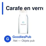 Carafe en verre personnalisable Algarve 1 L avec bouchon en liègeavec logo - Miniature 4