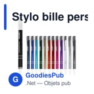 Stylo bille personnalisable en aluminium recyclé brillant encre noire - Alicante - Miniature 1
