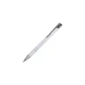 Variante Blanc - Stylo bille personnalisable en aluminium recyclé brillant encre noire - Alicante