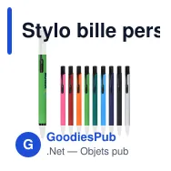 Stylo bille personnalisable en aluminium recyclé toucher doux encre bleue - Alicante - Miniature 1