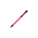 Variante Rose / Noir - Stylo bille personnalisable en aluminium recyclé toucher doux encre bleue - Alicante