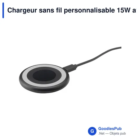 Chargeur sans fil personnalisable 15W avec logo - All-in-one RCS