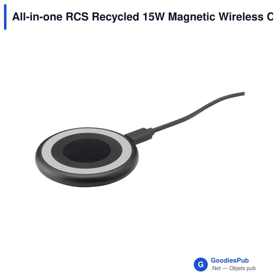 Chargeur sans fil personnalisable 15W avec logo - All-in-one RCS - Image 1