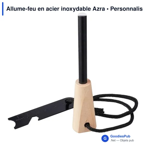 Allume-feu personnalisable en acier inoxydable Azra avec logo - Image 2