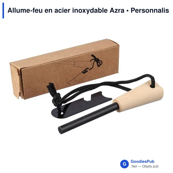 Allume-feu personnalisable en acier inoxydable Azra avec logo - Image 11
