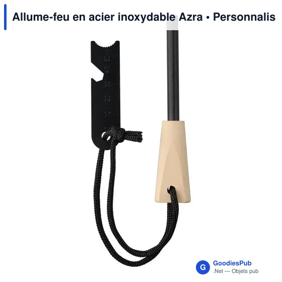 Allume-feu personnalisable en acier inoxydable Azra avec logo - Image 3