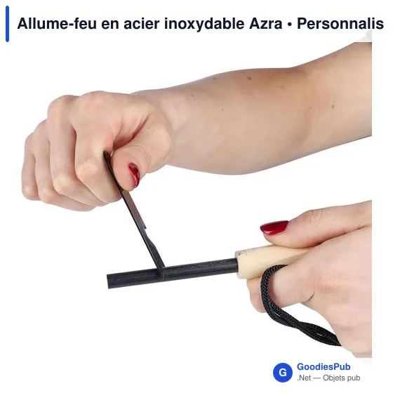 Allume-feu personnalisable en acier inoxydable Azra avec logo - Image 5