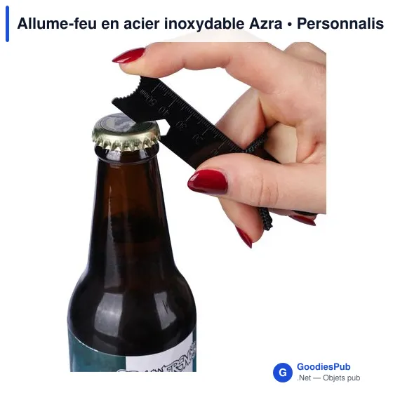 Allume-feu personnalisable en acier inoxydable Azra avec logo - Image 6