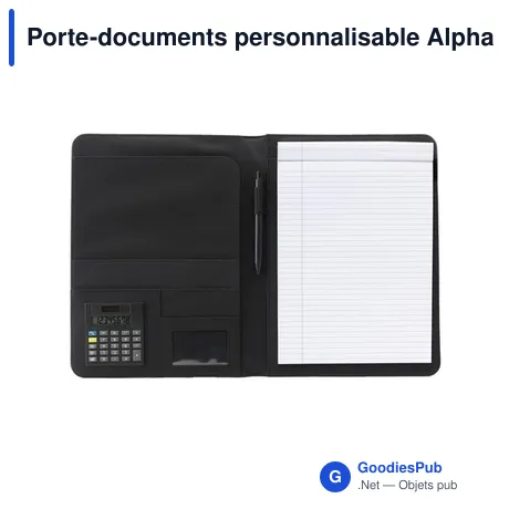 Porte-documents personnalisable Alpha A4 avec logo