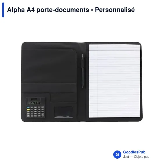 Porte-documents personnalisable Alpha A4 avec logo - Image 1