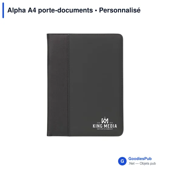 Porte-documents personnalisable Alpha A4 avec logo - Image 2