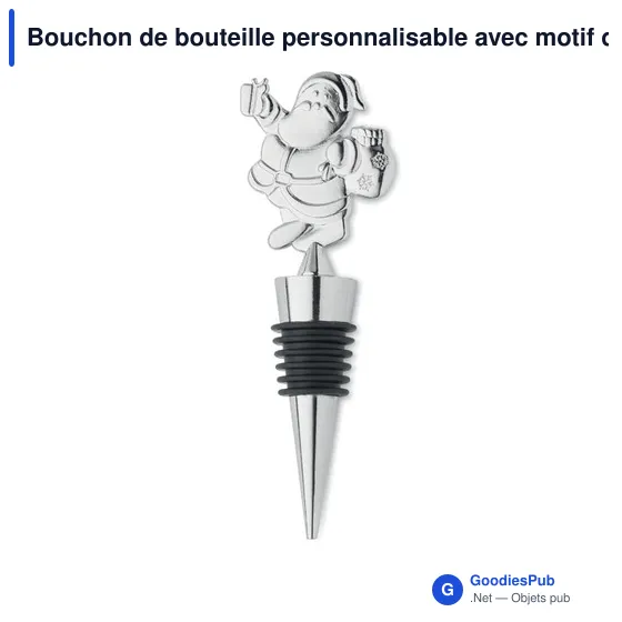 Bouchon de bouteille personnalisable avec motif de Noël - ALTOavec logo - Image 1