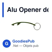 Décapsuleur porte-clés personnalisable en aluminium avec logo - Miniature 1
