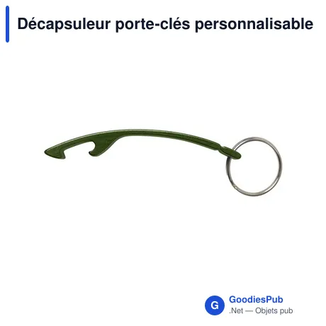 Décapsuleur porte-clés personnalisable en aluminium avec logo