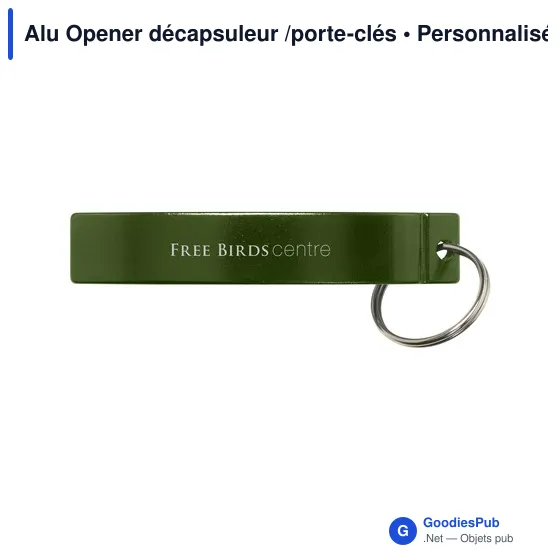 Décapsuleur porte-clés personnalisable en aluminium avec logo - Image 2