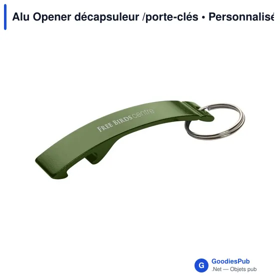 Décapsuleur porte-clés personnalisable en aluminium avec logo - Image 3